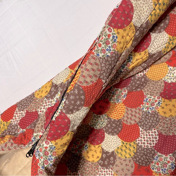 Vintage 70s Boho Brown Orange Yellow Floral Sleeping Bag - Picture 8 of 16